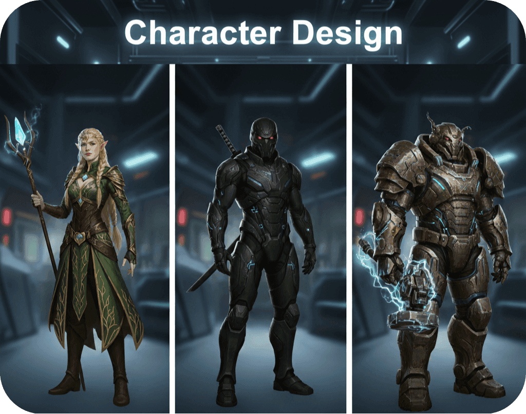 Character Design, Concept Modeling, Character Sculpting, Digital Character Art, Character Artist Portfolio.